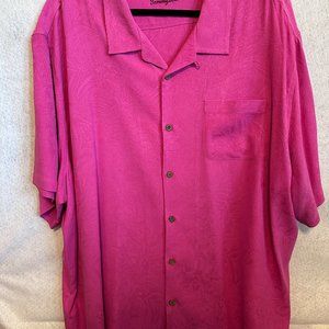 Tommy Bahama Camp Shirt, 100% Silk, 3XLB/3TGG, Beautiful FUSCHIA Color